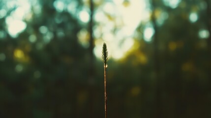 Fototapeta premium Blurred forest plant stem