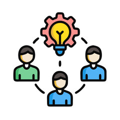 Creative Teamwork Process Icon Design