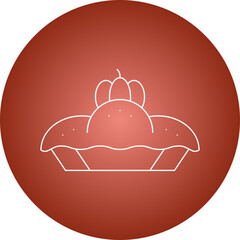 Pumpkin Pie single vector illustration icon