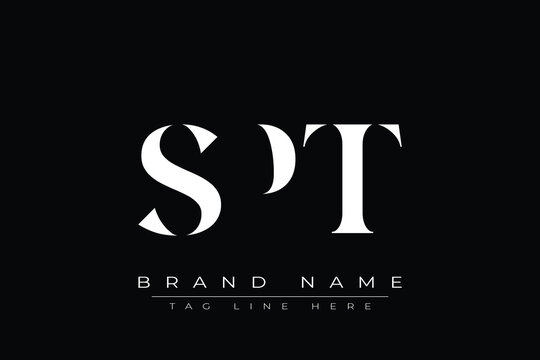 SPT abstract letter logo design. This logo is designed by three abstract letters.