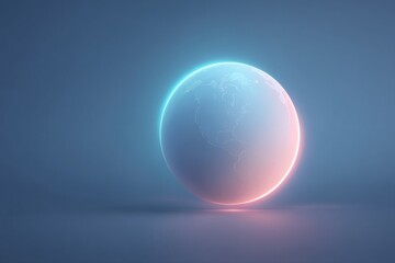 globe symbolizes global against vibrant neon colors