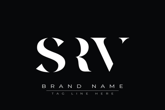 SRV abstract letter logo design. This logo is designed by three abstract letters.