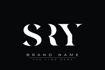 Fototapeta premium SRY abstract letter logo design. This logo is designed by three abstract letters.