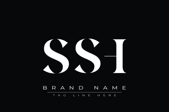 SSH abstract letter logo design. This logo is designed by three abstract letters.