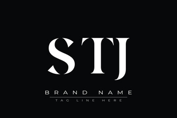STJ abstract letter logo design. This logo is designed by three abstract letters.