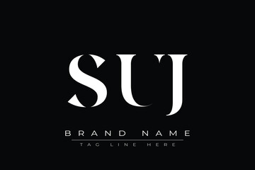 SUJ abstract letter logo design. This logo is designed by three abstract letters.