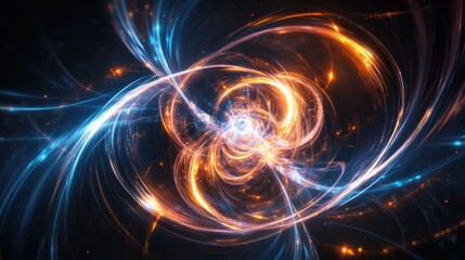 Obraz premium Quantum System Illuminated by Swirling Holographic