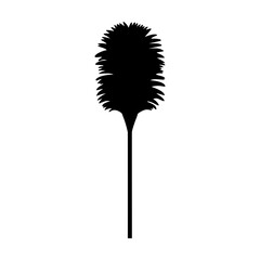 Vector silhouette of a fluffy brush plant on a transparent background for graphic design with copy space