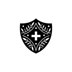 creative details Health Shield Icon Vector Illustration