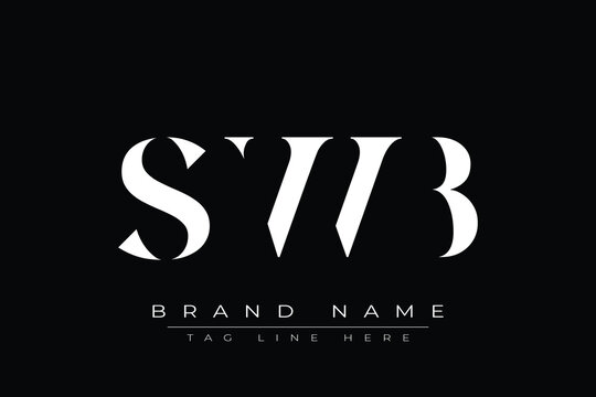 SWB abstract letter logo design. This logo is designed by three abstract letters.