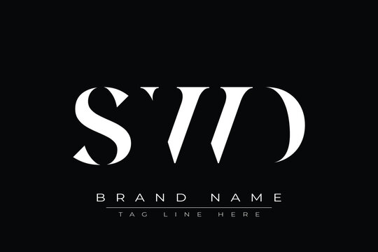 SWD abstract letter logo design. This logo is designed by three abstract letters.