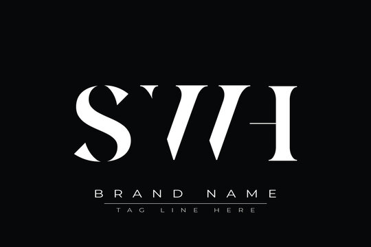 SWH abstract letter logo design. This logo is designed by three abstract letters.