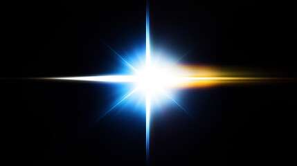 flash light isolated on black background for light flare design effect
