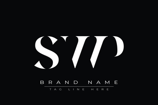 SWP abstract letter logo design. This logo is designed by three abstract letters.