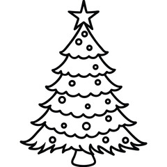 Vector abstract Christmas tree with snowflakes, a merry winter holiday illustration for seasonal Xmas card design