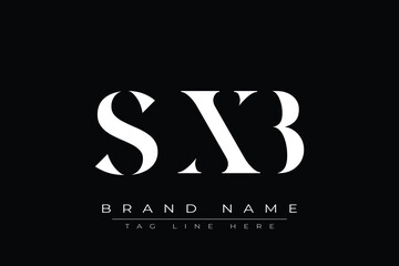 SXB abstract letter logo design. This logo is designed by three abstract letters.