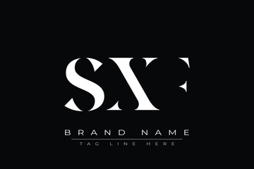 SXF abstract letter logo design. This logo is designed by three abstract letters.