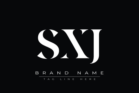 SXJ abstract letter logo design. This logo is designed by three abstract letters.