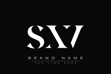 SXV abstract letter logo design. This logo is designed by three abstract letters.