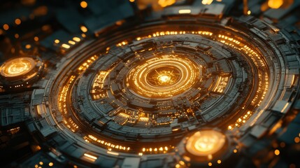 Close-up of Quantum Computer Subsystem with Illumination