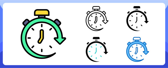 Full Time, Hybrid Work Multi Style Design Vector Concept