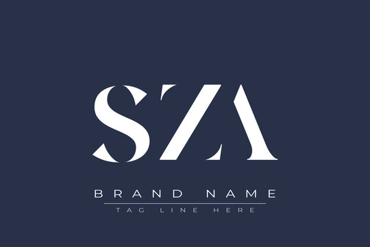 SZA abstract letter logo design. This logo is designed by three abstract letters.
