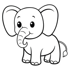 Cute cartoon baby elephant vector illustration