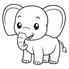 Cute cartoon baby elephant vector illustration