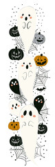 Obraz premium halloween pumpkins and ghosts