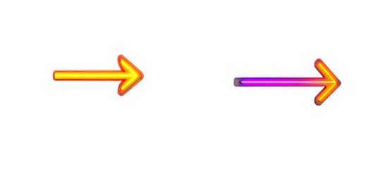 Colorful arrows pointing left and right on a transparent background