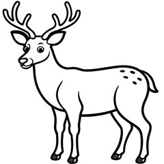 Wild deer silhouette vector illustration animal