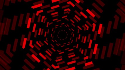 Red hexagon tunnel animation, Futuristic digital motion background loop