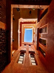 inside a riad courtyard in marrakesh, morocco
