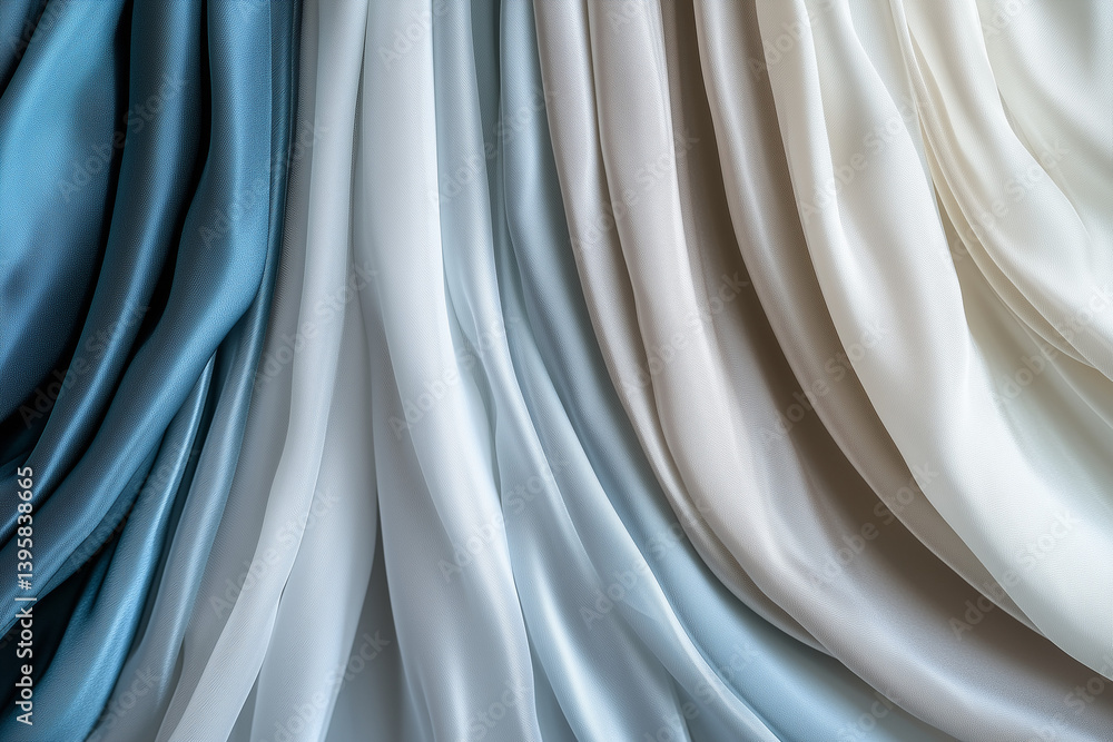 Aufkleber flowing fabric in gradient colors creates a smooth abstract background