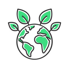 Obraz premium Globe with Leaves Representing Eco-Friendly Sustainability 