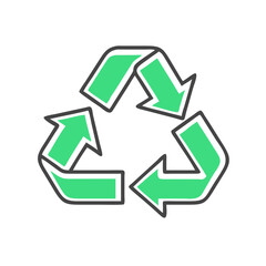 Obraz premium Recycling symbol representing sustainability and eco-friendliness 