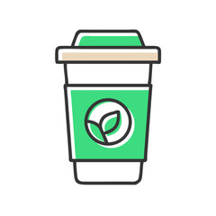 Reusable cup supporting eco-friendly sustainability concept  