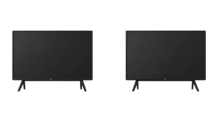Pack Smart TV Set in Different Poses Against Transparent Background for Electronics, Home Entertainment, or Tech Branding