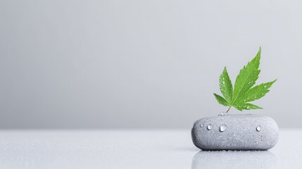 Peaceful stone and leaf