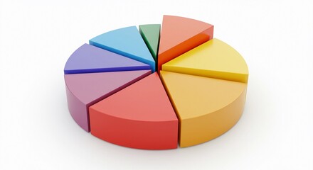 Obraz premium 3D business pie chart growth icon with a red arrow