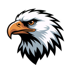 Fototapeta premium Fierce Bald Eagle Head Mascot Vector Illustration with Transparent Background in Bold Graphic Style