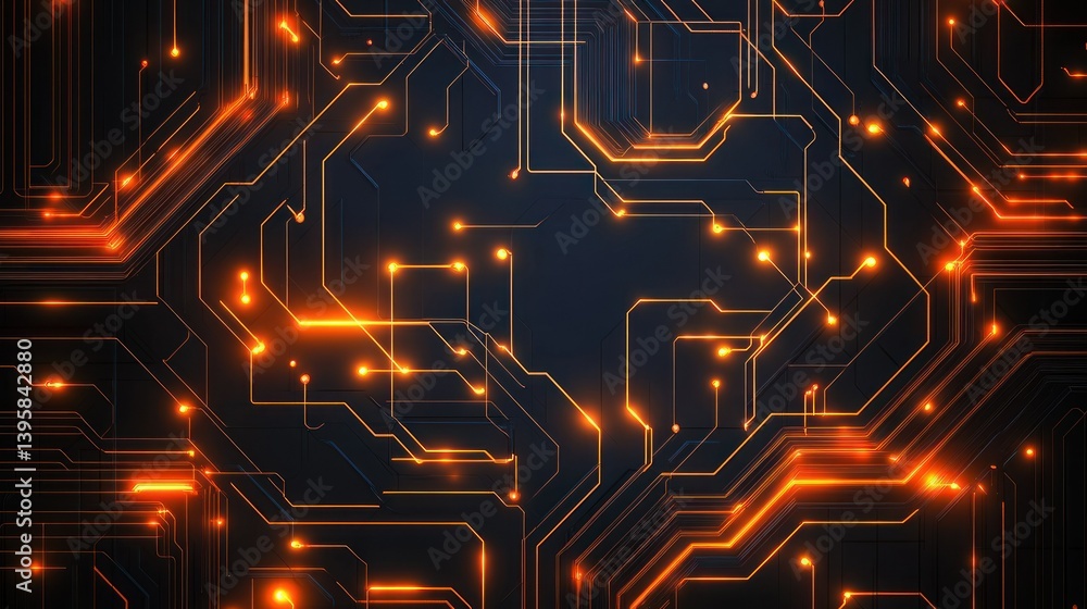 Poster modern wall with neon circuit grid pattern that glows gaming theme background wallpaper ai generated