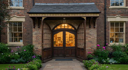 Fototapeta premium Victorian Carriage House Converted Into a Studio With Arched Doors