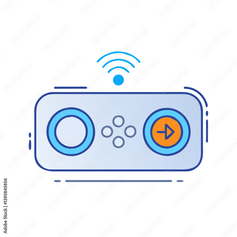 Aufkleber wireless game controller vector illustration for console gaming and mobile gaming entertainment desi