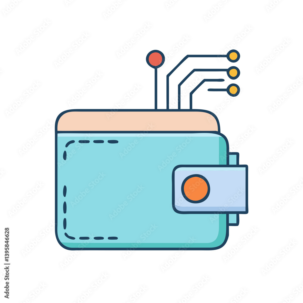 Poster digital wallet and cryptocurrency concept for secure online transactions and blockchain technology u