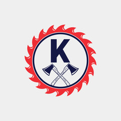 K Letter Woodcraft Logo Design