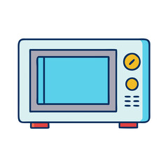Illustration of a microwave oven for cooking and heating food in the kitchen appliance design