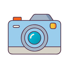 Camera photography equipment icon for digital slr camera lens and photo studio and video recording device