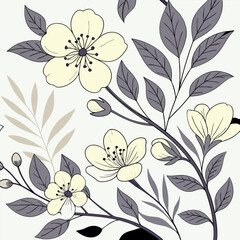 Elegant Neutral Floral Illustration