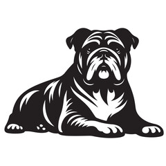 Vector silhouette of a dog, Dog illustration, Dog art, Dog drawing, Pet Animal Silhouette.